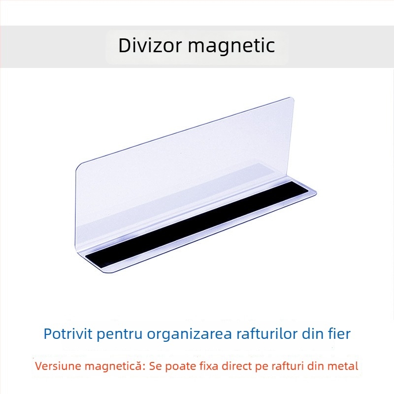 Distanțiere magnetice transparente pentru rafturi, din plastic, montaj pe birou, 4 niveluri, design simplu și modern