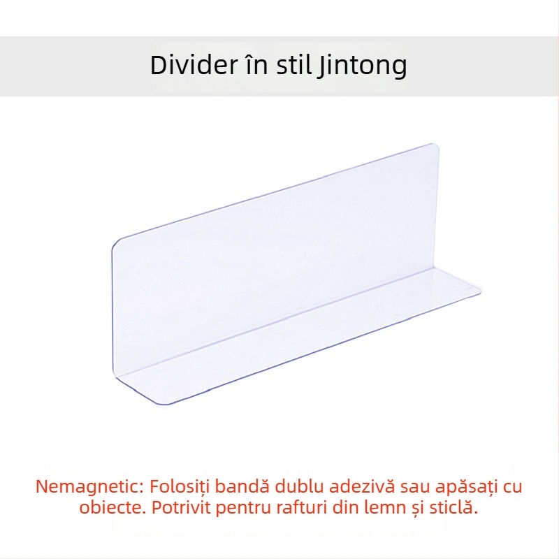 Distanțiere magnetice transparente pentru rafturi, din plastic, montaj pe birou, 4 niveluri, design simplu și modern