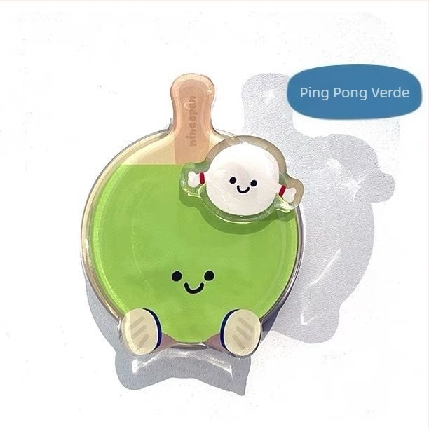 Suport magnetic pentru telefon, design drăguț și creativ cu motiv tenis de masă/badminton – din plastic, personalizabil, pandantiv decorativ