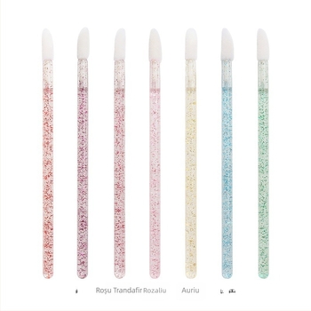 Set de pensule pentru buze, de unică folosință, 50 buc., periile din nailon, mâner din plastic, portabil