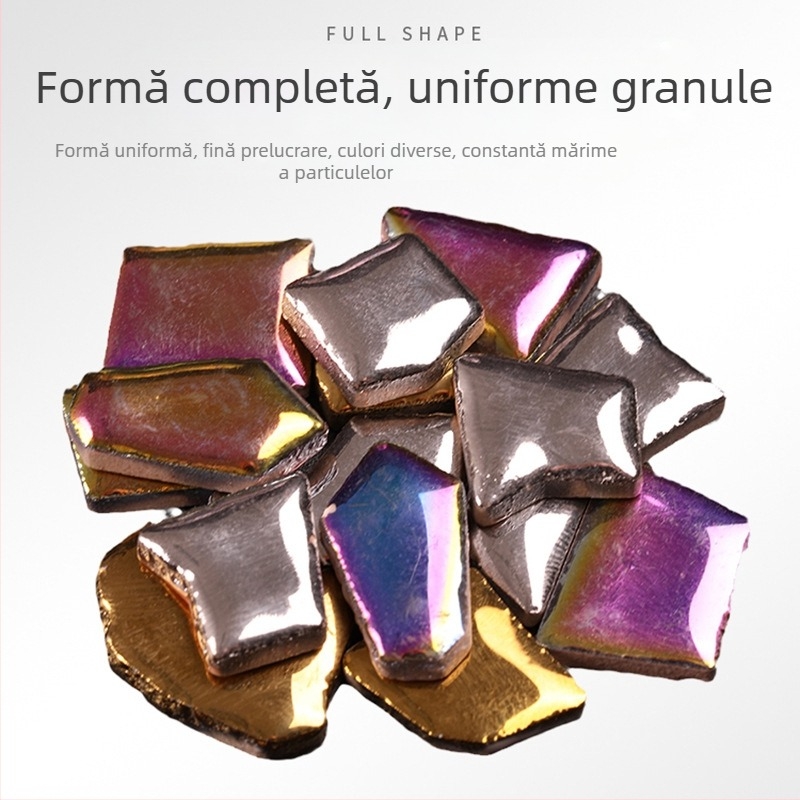 Fragmente ceramice pentru mozaic – realizare manuală, forme neregulate, suprafață glazurată