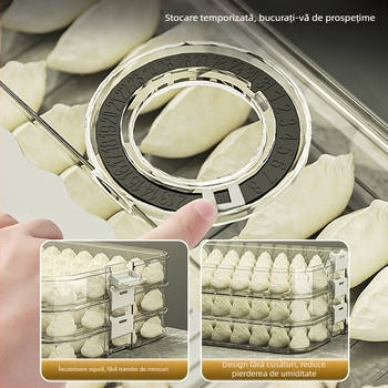 Beduo Yang – Cutie pentru colțunași cu design multistrat, depozitare sigilată, portabil, plastic alimentar
