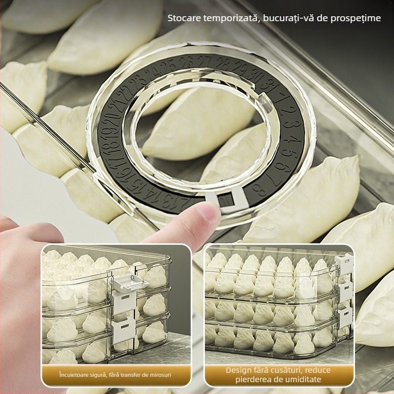Beduo Yang – Cutie pentru colțunași cu design multistrat, depozitare sigilată, portabil, plastic alimentar