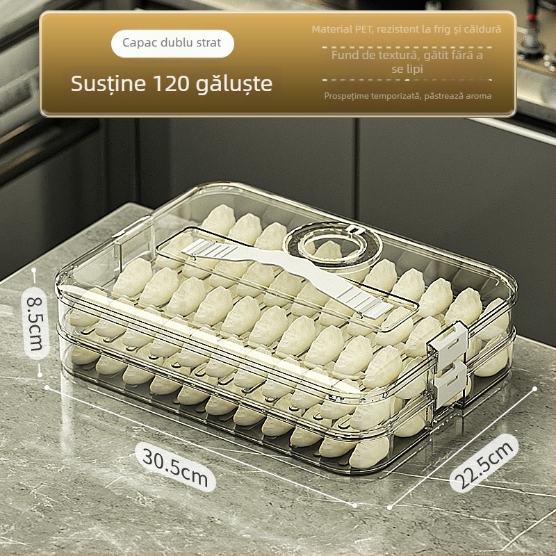 Beduo Yang – Cutie pentru colțunași cu design multistrat, depozitare sigilată, portabil, plastic alimentar