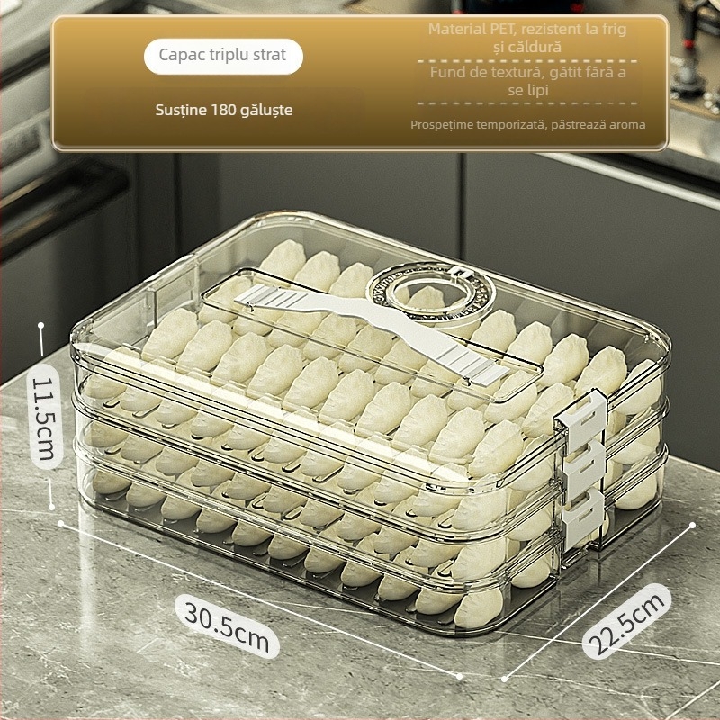 Beduo Yang – Cutie pentru colțunași cu design multistrat, depozitare sigilată, portabil, plastic alimentar