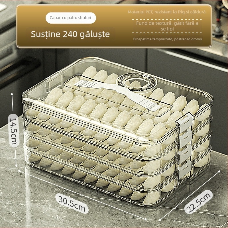 Beduo Yang – Cutie pentru colțunași cu design multistrat, depozitare sigilată, portabil, plastic alimentar