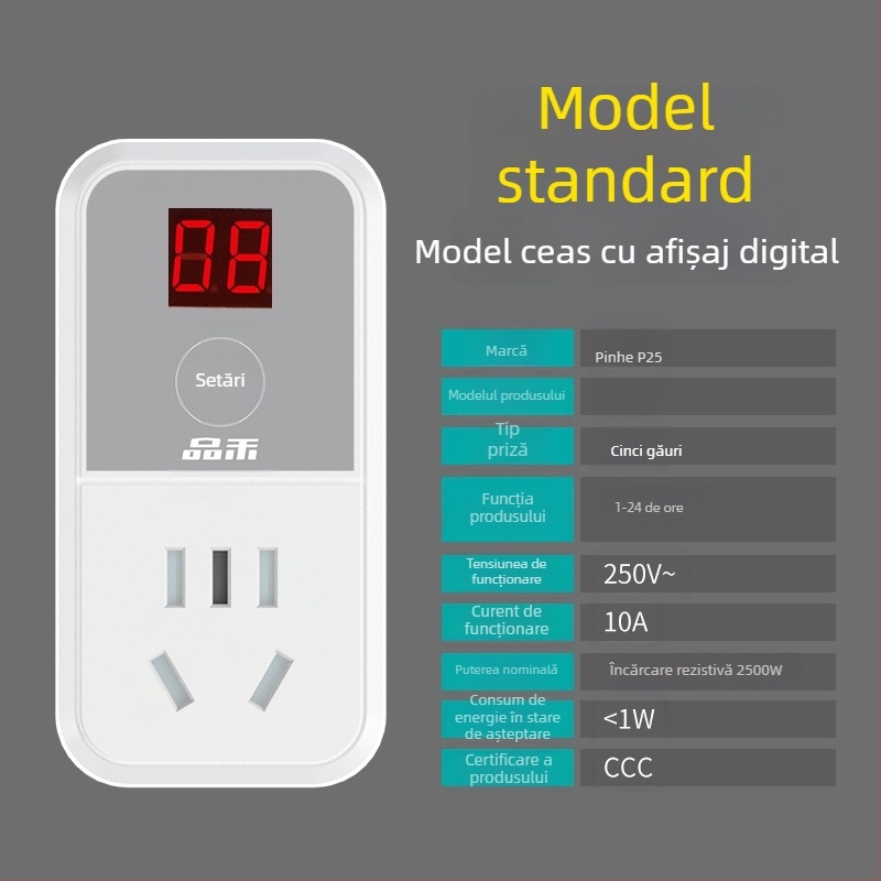 Pinhe Priză Inteligentă cu Timer, Certificare CCC și Protecție Împotriva Supraîncărcării pentru Încărcarea EV și a Telefonului