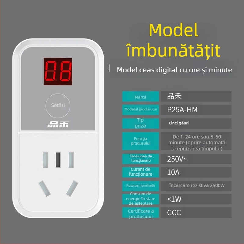Pinhe Priză Inteligentă cu Timer, Certificare CCC și Protecție Împotriva Supraîncărcării pentru Încărcarea EV și a Telefonului