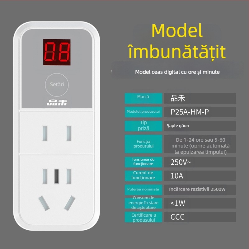Pinhe Priză Inteligentă cu Timer, Certificare CCC și Protecție Împotriva Supraîncărcării pentru Încărcarea EV și a Telefonului