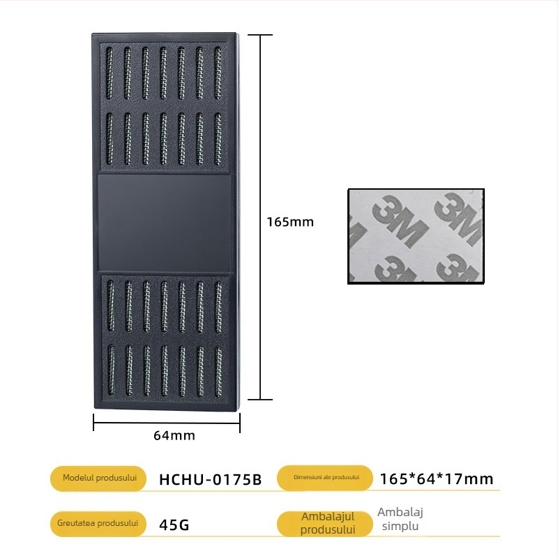 Umidificator de trabucuri — Cutie portabilă dreptunghiulară, oțel inoxidabil + ABS, pentru trabucuri și ceai, HANNICOOK