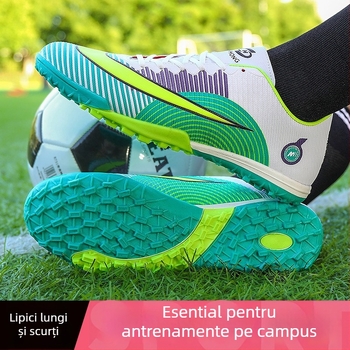 Pantofi de fotbal – antiderapare, talpă PU, partea superioară din PU artificial, potriviți pentru iarba naturală, iarba artificială și terenuri montane