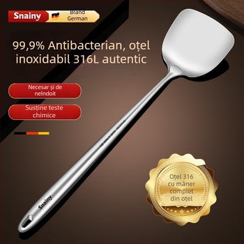 Hiaini spatulă de bucătărie din oțel inoxidabil 316, set cu mâner lung și lingură mare pentru supă – rezistență la temperaturi înalte, imprimare logo disponibil