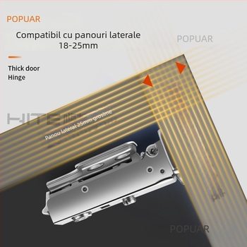 HITE balama pentru ușă de dulap, oțel inoxidabil, amortizare hidraulică, detașabil
