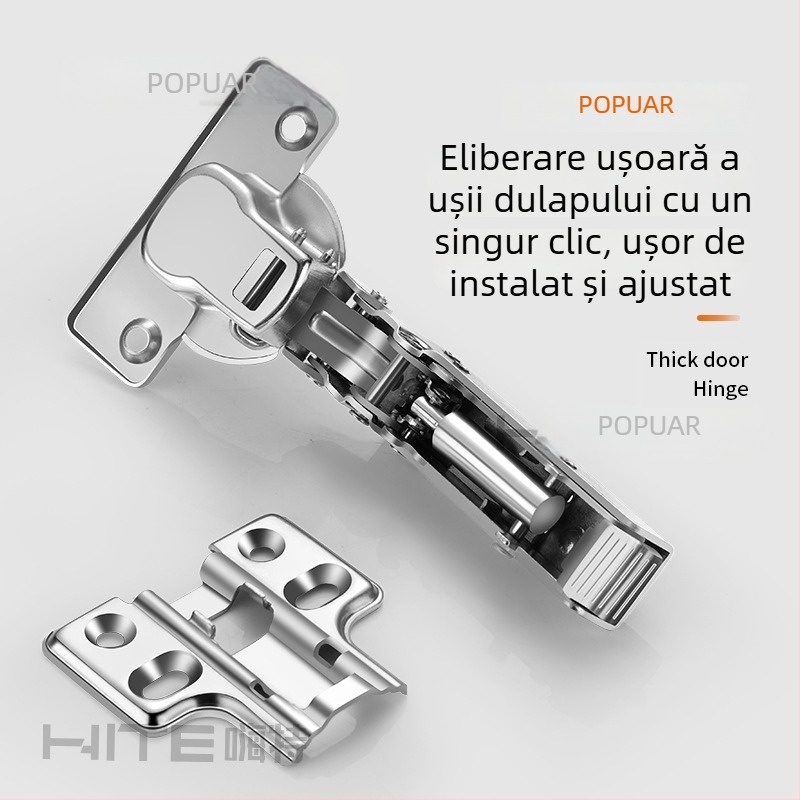 HITE balama pentru ușă de dulap, oțel inoxidabil, amortizare hidraulică, detașabil