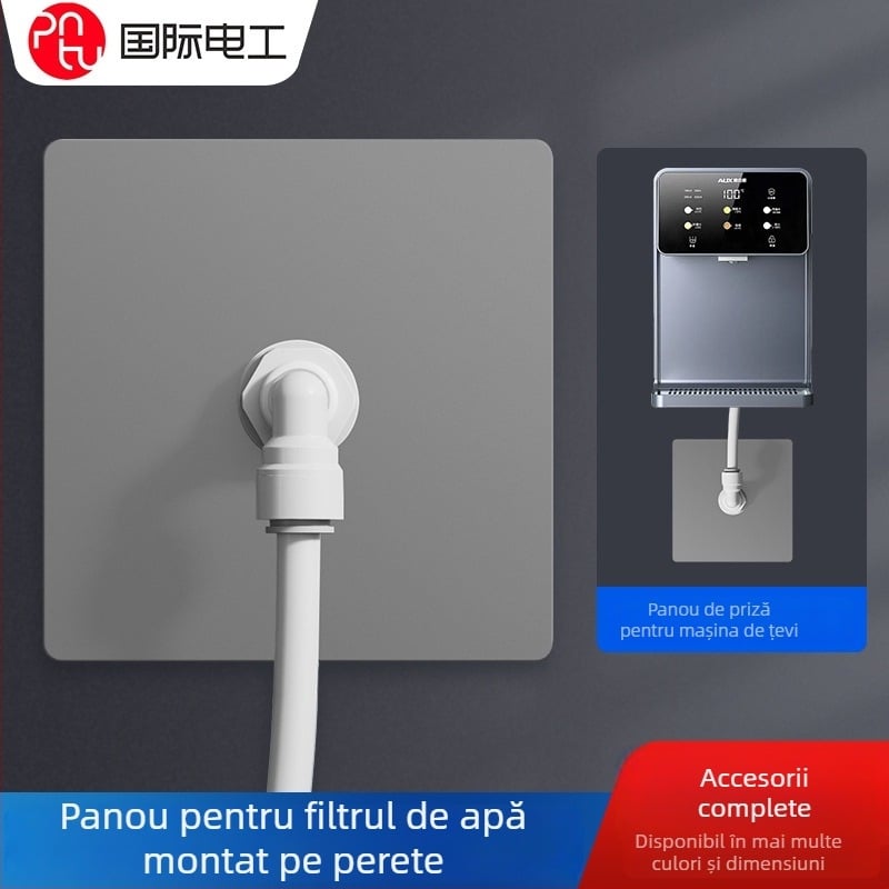 Panou PE pentru conducte apă montat pe perete pentru purificatorul de apă, tip 86, conexiune cu 2 căi, capac inferior încastrat; Brand: International Electrician