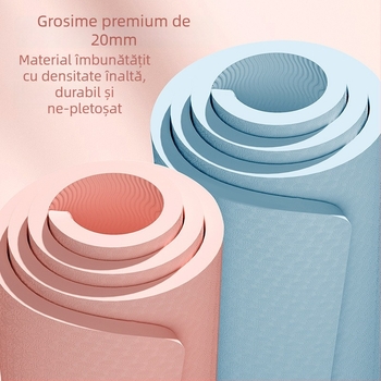 Covoraș de yoga, grosime 6 mm, model cu amprentă de picior, culoare solidă