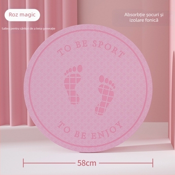 Covoraș de yoga, grosime 6 mm, model cu amprentă de picior, culoare solidă