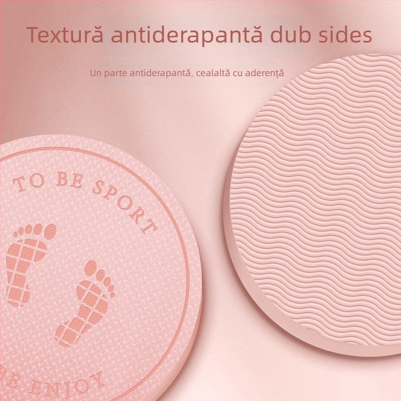 Covoraș de yoga, grosime 6 mm, model cu amprentă de picior, culoare solidă