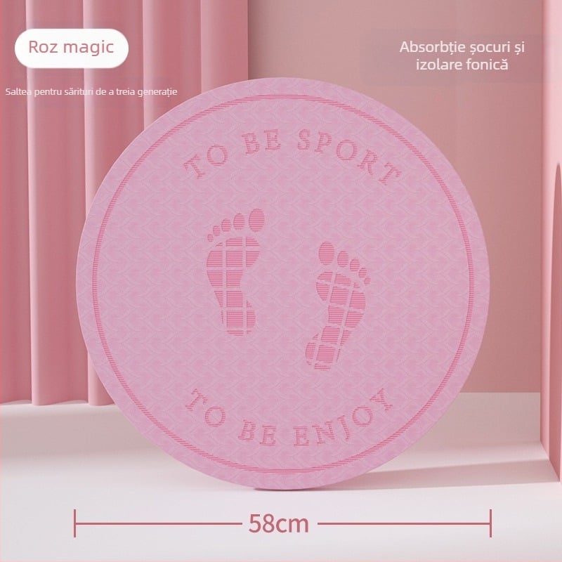 Covoraș de yoga, grosime 6 mm, model cu amprentă de picior, culoare solidă