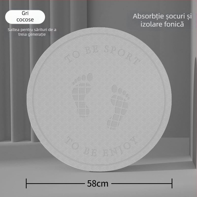 Covoraș de yoga, grosime 6 mm, model cu amprentă de picior, culoare solidă