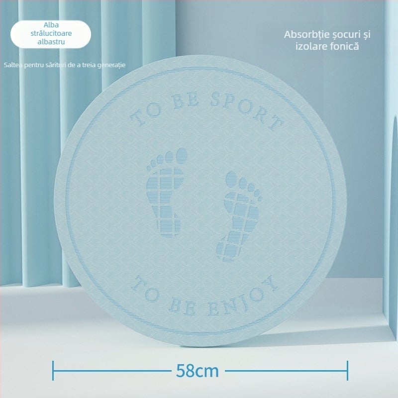 Covoraș de yoga, grosime 6 mm, model cu amprentă de picior, culoare solidă