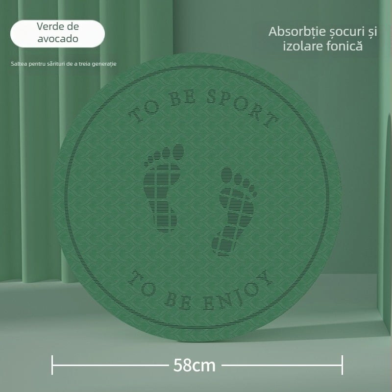 Covoraș de yoga, grosime 6 mm, model cu amprentă de picior, culoare solidă