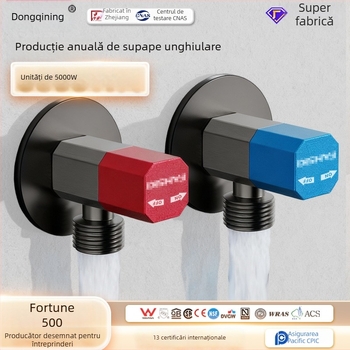 Valvă unghiulară din oțel inoxidabil, montaj încorporat, presiune de lucru 1,0 MPa, conexiune 1/2 in, universală pentru apă rece și caldă