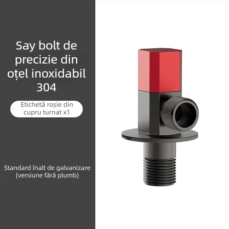 Valvă unghiulară din oțel inoxidabil, montaj încorporat, presiune de lucru 1,0 MPa, conexiune 1/2 in, universală pentru apă rece și caldă