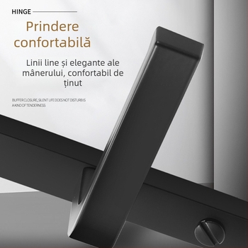 Mâner ușă cu încuietoare – model Narrow side door lock, material aluminiu și fier, tip: mâner-încuietoare, aplicație: toaletă, stil: modern minimalist