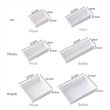 Organizator telescopic cu sertare – PP, stil japonez, instalare pe birou, 1 nivel, capacitate mare, pentru bucătărie, birou și baie