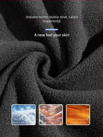 Jachetă din fleece cardigan fără glugă, căptușită cu fleece, pentru iarnă și toamnă