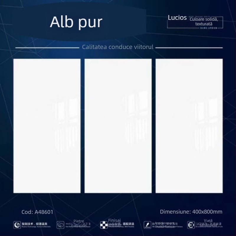 Plăci pentru pereți, finisaj lucios, lumină moale pentru baie, absorbție de apă ≤0.5%