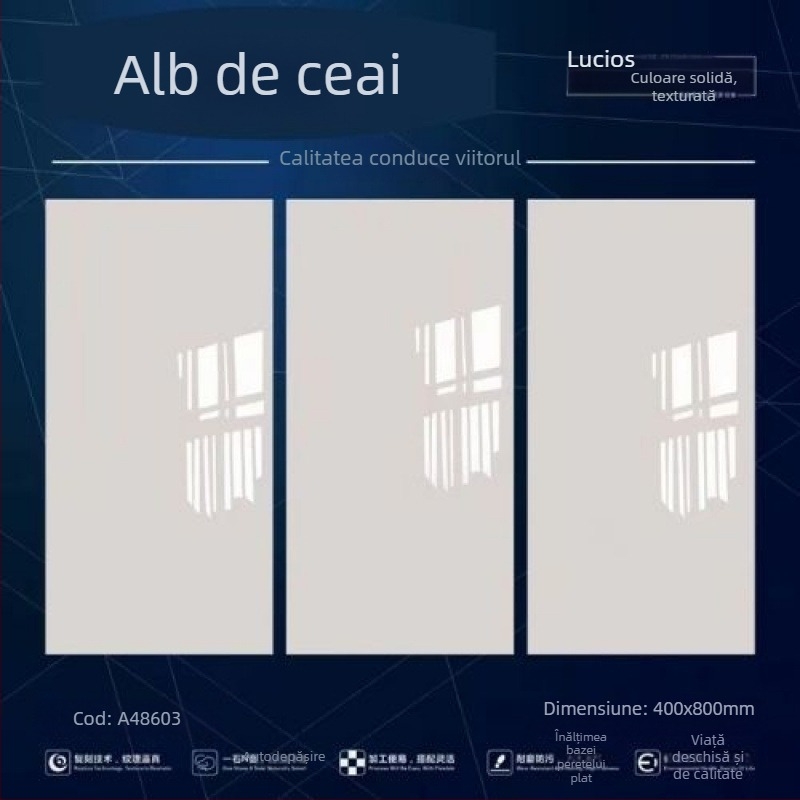 Plăci pentru pereți, finisaj lucios, lumină moale pentru baie, absorbție de apă ≤0.5%