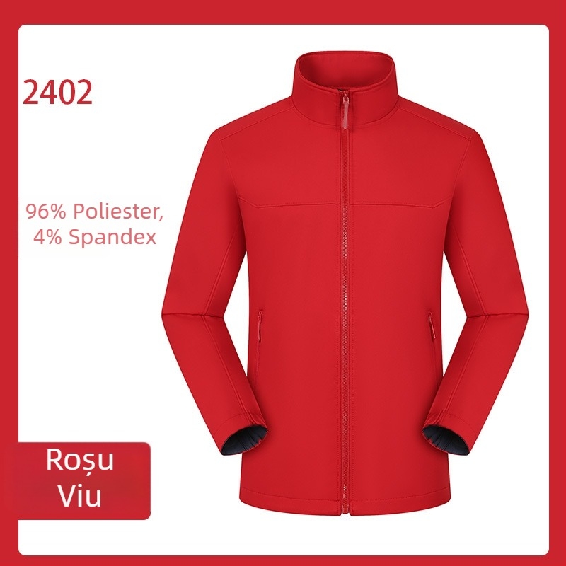 Geacă soft shell pentru exterior, stil cardigan, unisex (fibră poliester, impermeabil, rezistent la vânt, respirabil, uscare rapidă)
