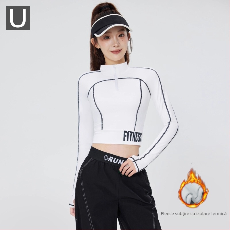 Set de alergare outdoor pentru femei — slim fit, mânecă lungă, uscare rapidă, cu padding la piept, nylon-spandex, 2025