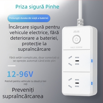 Pinhe Protector pentru încărcare vehicule electrice – întrerupere automată, protecție la supraîncărcare, temporizator inteligent, 10A, 220–250V AC, 2500W, CCC certificat
