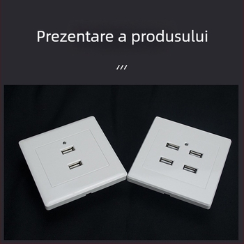 Priză USB tip panou 86, 2/4 pini, 100-250V, 1.5A, ieșire USB 5V, CCC certificat, carcasă PC