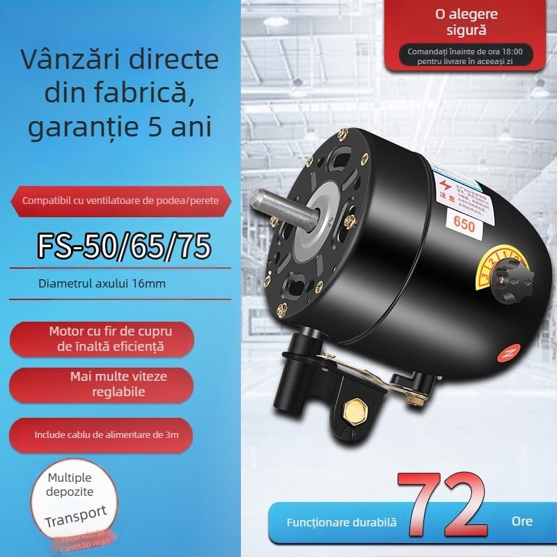 Ventilator de podea cu cap oscilant, 220V CA, 180–380W, 3 trepte, 50Hz