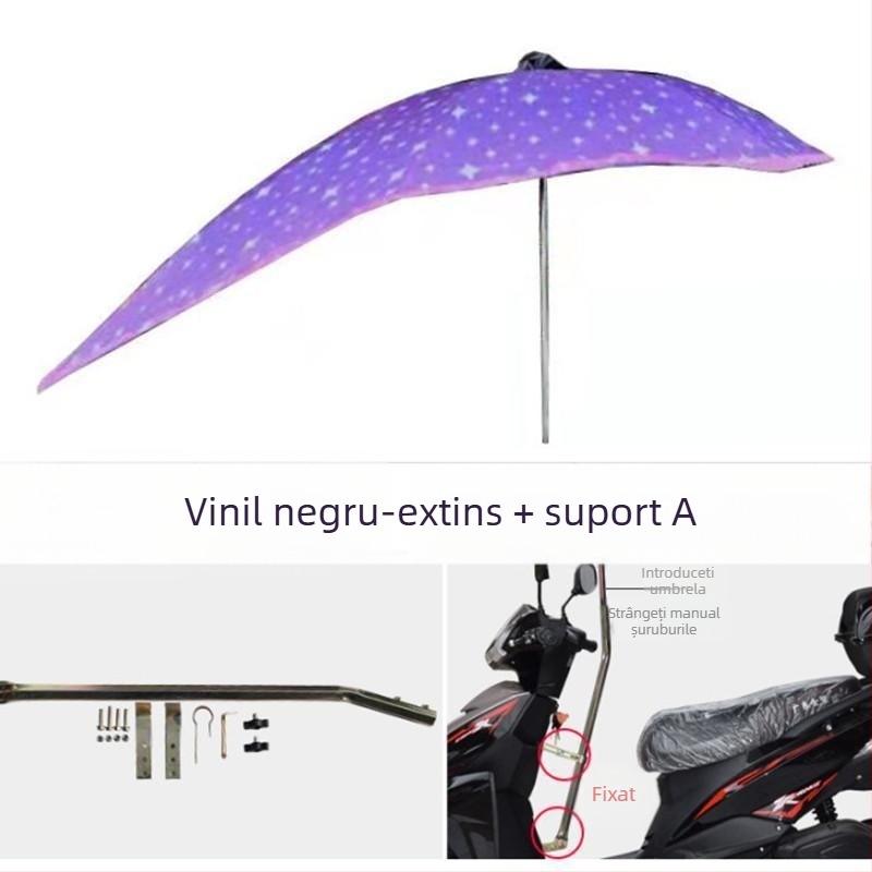 Copertă UV detașabilă pentru vehicule electrice – umbrelă de soare și adăpost de ploaie (UPF > 50)