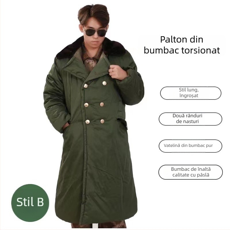 Palton din bumbac, cu țesătură 100% bumbac, impermeabil, rezistent la vânt, încălzește, unisex.