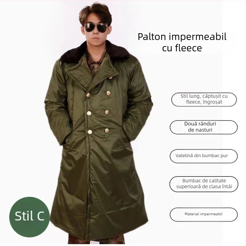 Palton din bumbac, cu țesătură 100% bumbac, impermeabil, rezistent la vânt, încălzește, unisex.
