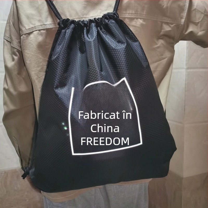 Zongheng Rucsac cu șnur pentru sport și yoga, impermeabil, cu buzunare în partea de jos și lateral, curea dublă pentru bărbați și femei