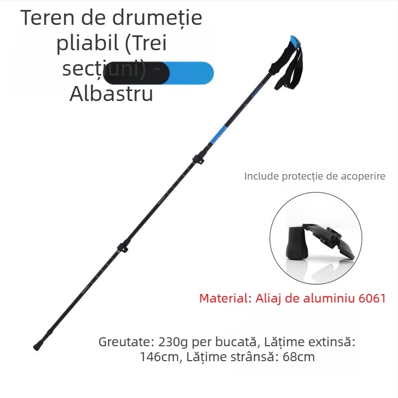 Baston de drumeție Hike Mount 8009 – aliaj de aluminiu 7075 ultra-ușor, închidere externă, greutate 270 g