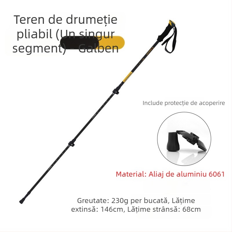 Baston de drumeție Hike Mount 8009 – aliaj de aluminiu 7075 ultra-ușor, închidere externă, greutate 270 g