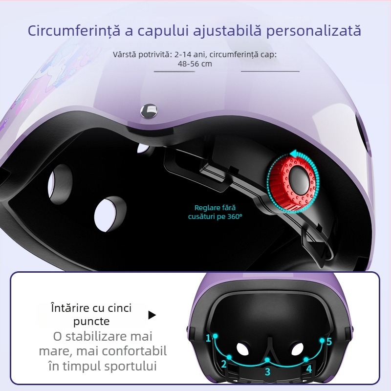 Set de protecție pentru patinaj cu role pentru copii, cască de ciclism (EPS; copii; gen neutru; cască de ciclism)