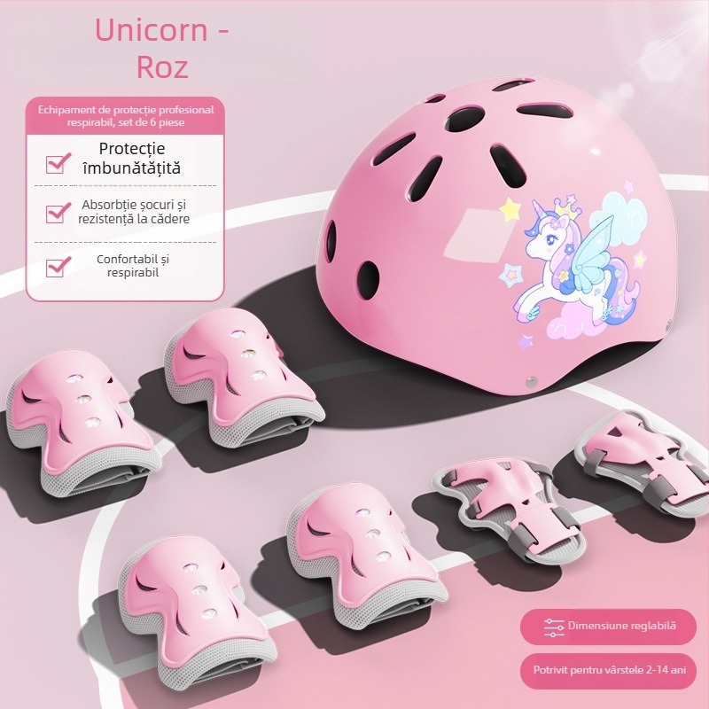 Set de protecție pentru patinaj cu role pentru copii, cască de ciclism (EPS; copii; gen neutru; cască de ciclism)