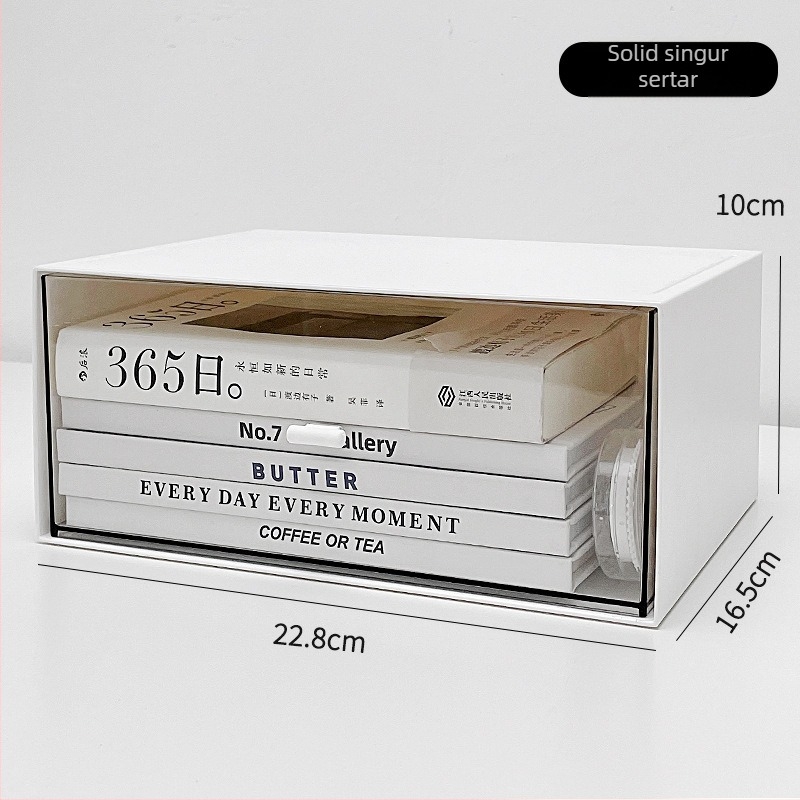 Cutie de depozitare pentru birou, model SND-8025, plastic PS, protecție împotriva prafului, capacitate 1 L