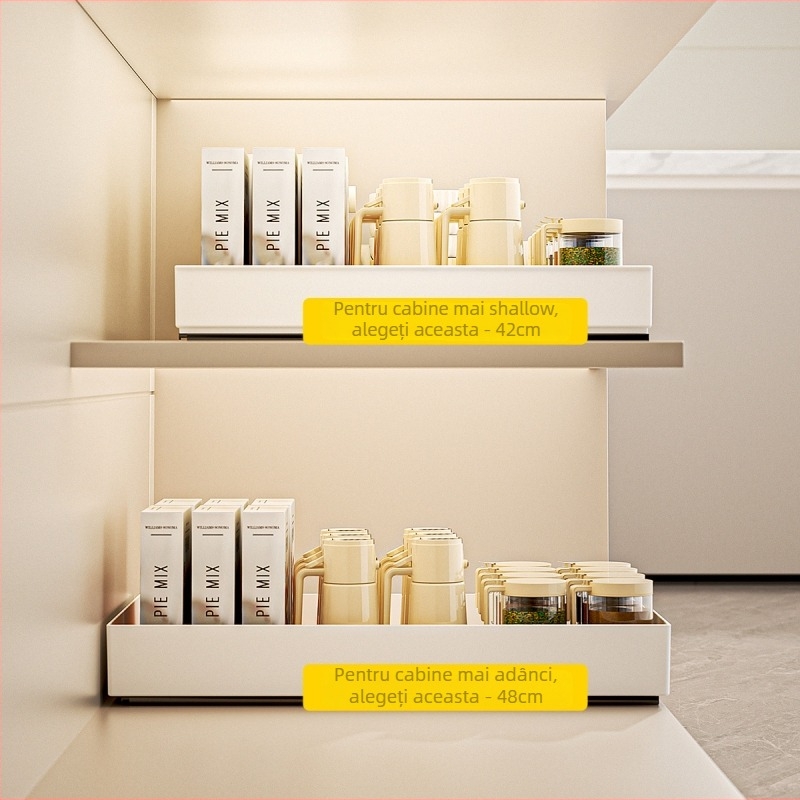 Cutie de depozitare pentru mobilier, Model 5010-5013, PS + șină decorativă din fier, 5–10 L, fără capac