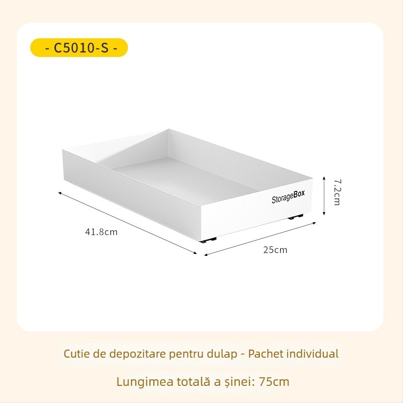 Cutie de depozitare pentru mobilier, Model 5010-5013, PS + șină decorativă din fier, 5–10 L, fără capac
