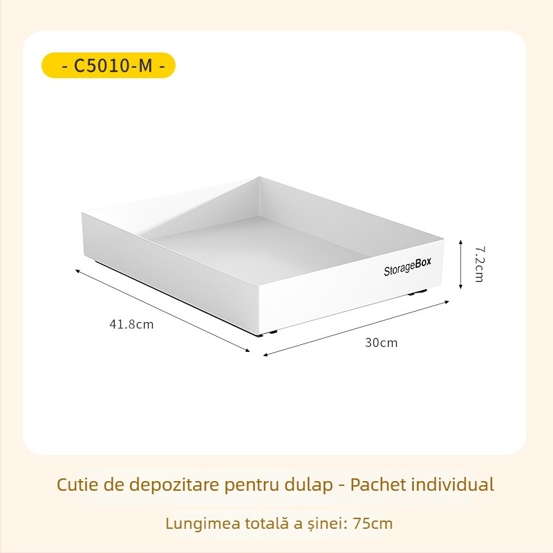 Cutie de depozitare pentru mobilier, Model 5010-5013, PS + șină decorativă din fier, 5–10 L, fără capac